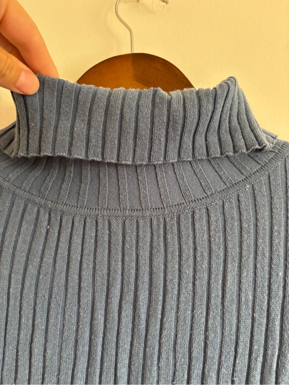 Chadwicks Ribbed Turtleneck Sweater in Slate Blue - Picture 5 of 5